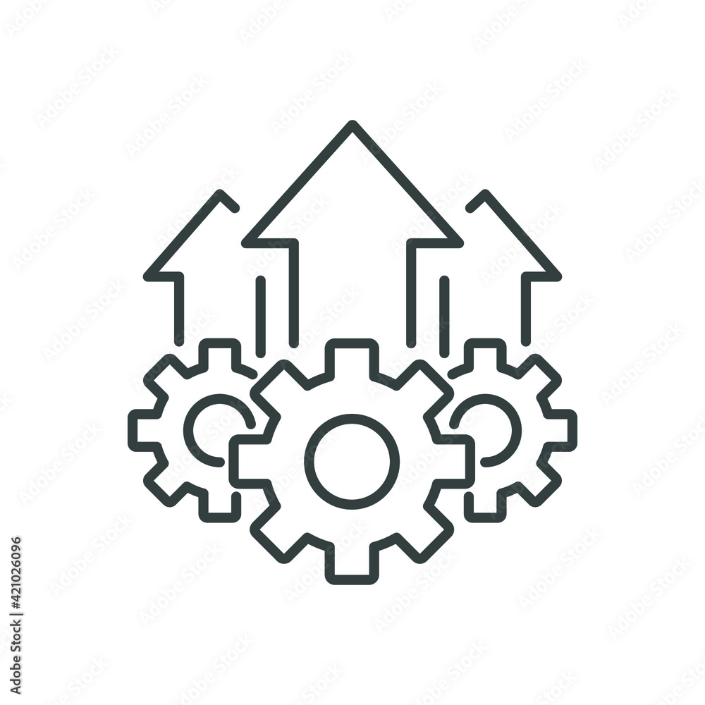 Operational excellence line icon. Simple outline style symbol. Optimize technology, innovation, production growth concept. Vector illustration isolated on white background. EPS 10. Operational excellence line icon. Simple outline style symbol. Optimize technology, innovation, production growth concept. Vector illustration isolated on white background. EPS 10.