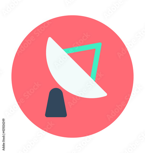 Satellite Dish Colored Vector Icon