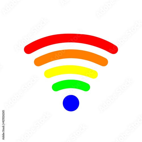 Vector wi-fi symbol in rainbow colors