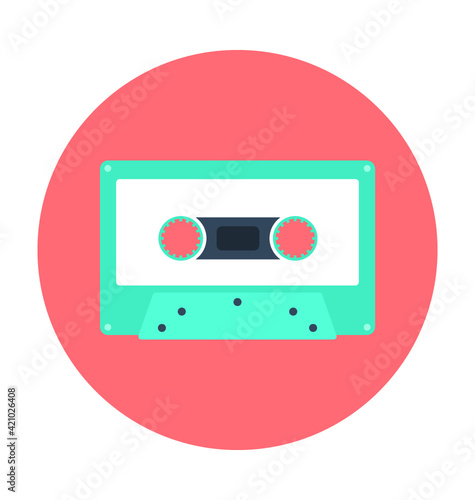 Cassette Colored Vector Icon
