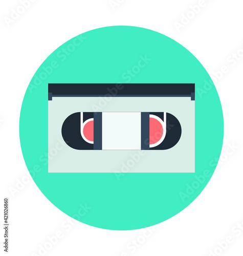 Cassette Colored Vector Icon