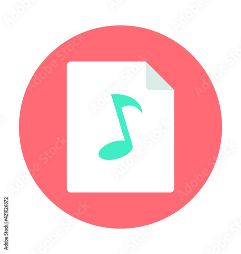 Music File Colored Vector Icon