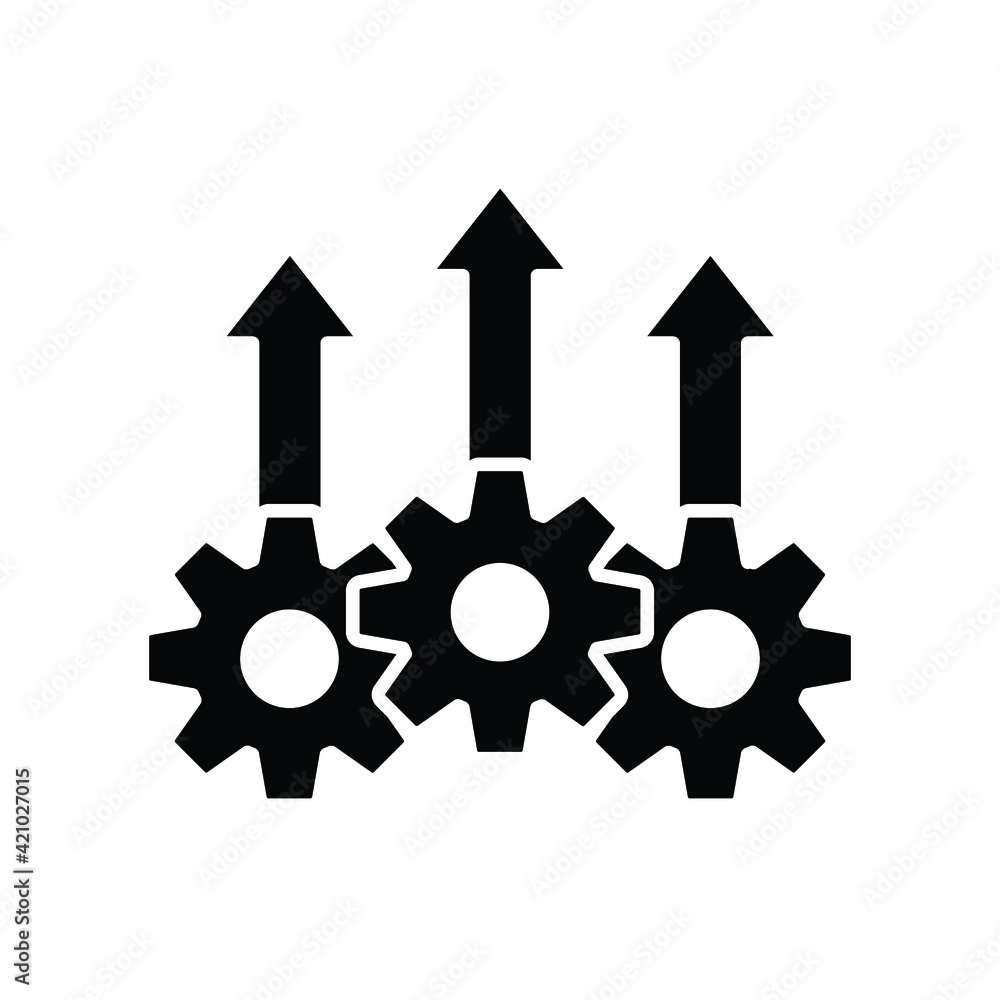 Operational excellence glyph icon. Simple solid style symbol. Optimize technology, innovation, production growth concept. Vector illustration isolated on white background. EPS 10. Operational excellence glyph icon. Simple solid style symbol. Optimize technology, innovation, production growth concept. Vector illustration isolated on white background. EPS 10.
