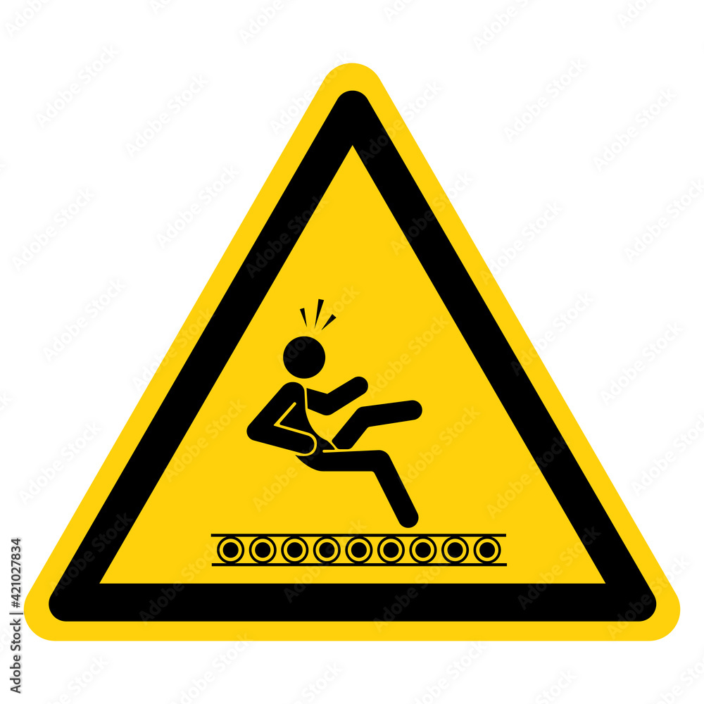Exposed Conveyors & Moving Parts Can Cause Severe Injury Symbol Sign,Vector Illustration, Isolate On White Background Label. EPS10 Exposed Conveyors & Moving Parts Can Cause Severe Injury Symbol Sign,Vector Illustration, Isolate On White Background Label. EPS10