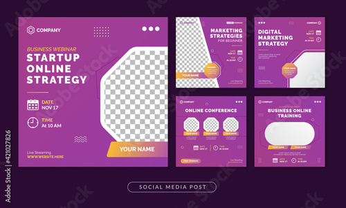 Business webinar social media post template