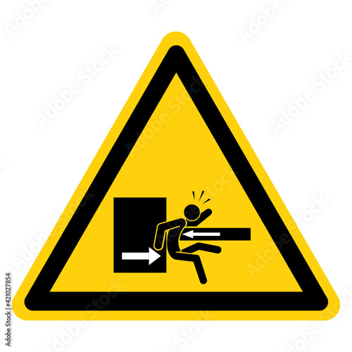 Danger Keep Clear Of Swinging Upper To Prevent Serious Bodily Injury Symbol Sign ,Vector Illustration, Isolate On White Background Label. EPS10