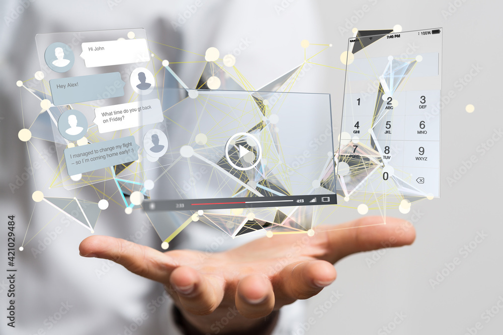 media develop interface web application in hand media develop interface web application in hand
