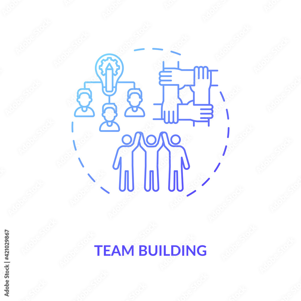 Team building concept icon. Motivating employees for best work idea ...