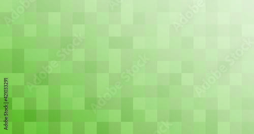 Abstract green square pattern in gradient background. Wallpaper with pixels.