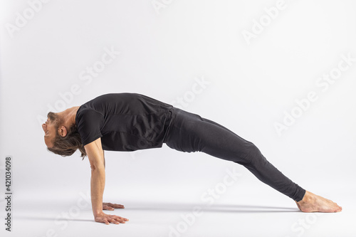 (44-104) Ear Pressure Pose Wheel Pose Partner (Urdhva Dhanurasana) Yoga Posture (Asana)