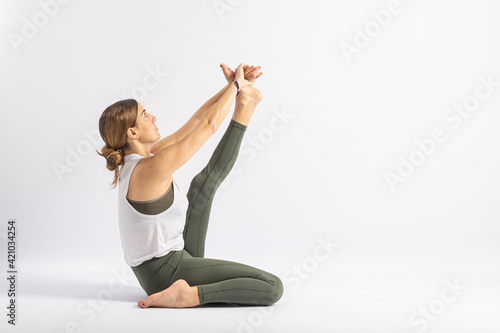 (49-104) One Leg Folded Forward Bend Pose(Trianga Mukhaikapada)Yoga Posture (Asana)