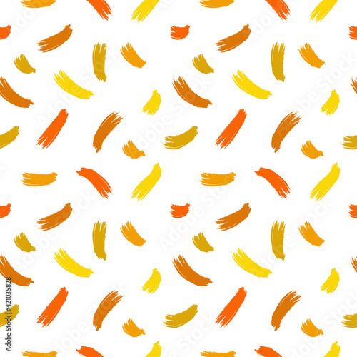 Colorful children hand drawn vector seamless pattern with yellow brush strokes perfect for textile, prints, cards, web