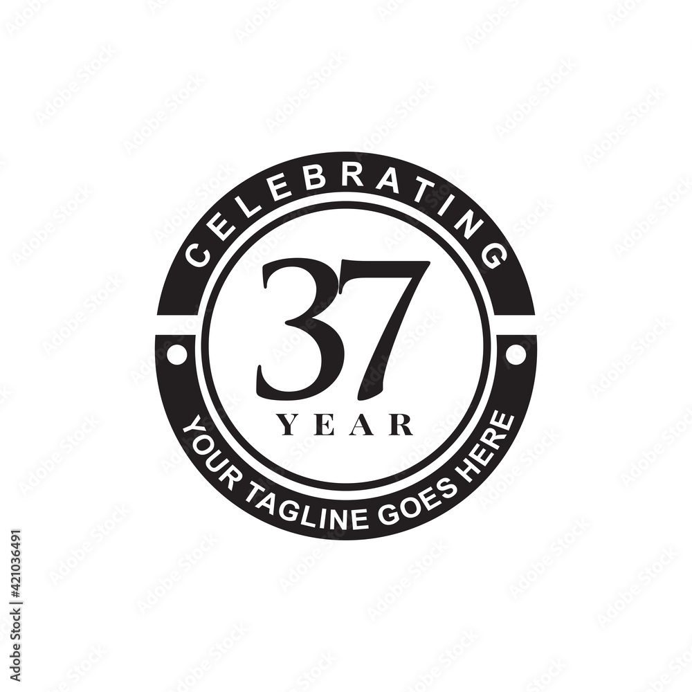 37th year anniversary emblem logo design template 37th year anniversary emblem logo design template
