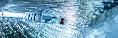 Bild auf Leinwand Ethernet cable lan internet wire data connection