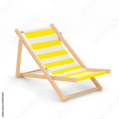 Fotografia Chaise longue, isolated yellow and white color. 3d rendering.