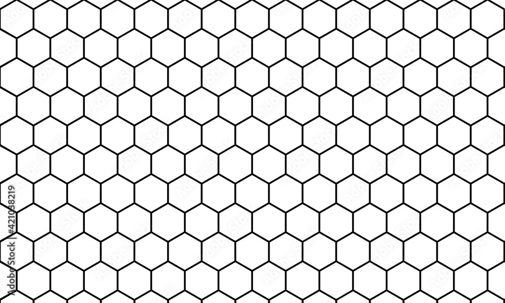 Fototapeta premium Abstract hexagon or honeycomb pattern background, with black white colors. Vector illustration