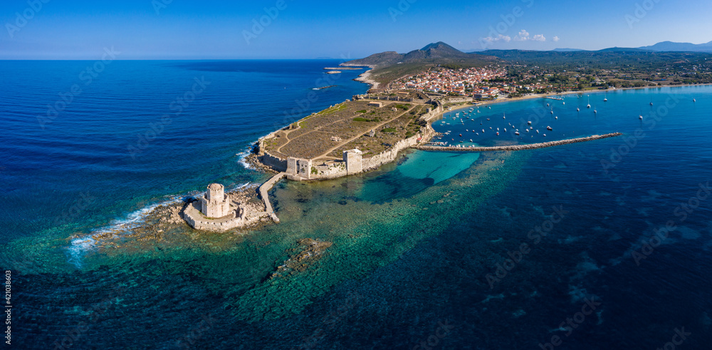 Panorama of fort in Methoni / Greece.