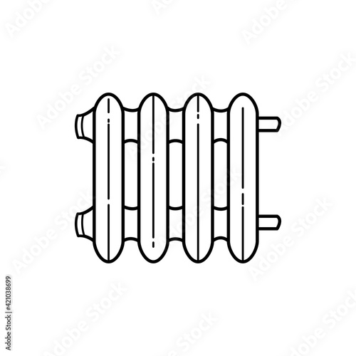 Heating battery color line icon. Pictogram for web page  mobile app  promo.