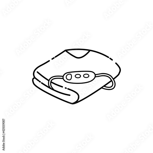 Electric blanket color line icon. Pictogram for web page, mobile app, promo.