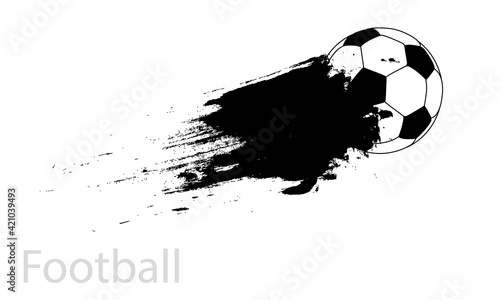 Silhouette of soccer ball with spot, vector art illustration.