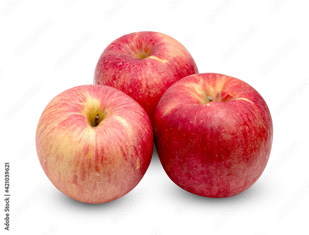 Fresh red apple fruit isolated on white background ,include clipping path Fresh red apple fruit isolated on white background ,include clipping path