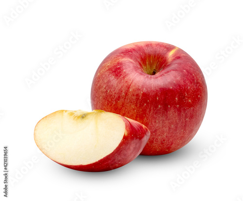 Fresh red apple fruit isolated on white background ,include clipping path