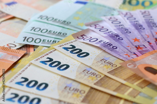 Euro money - Euro currency banknotes. Euros paper money.