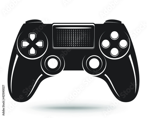 Game controller, Gamepad with sticks and buttons, video game controller isolated on white background