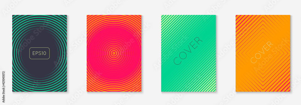 Music cover with minimalist geometric line and trendy shapes. - obrazy, fototapety, plakaty 