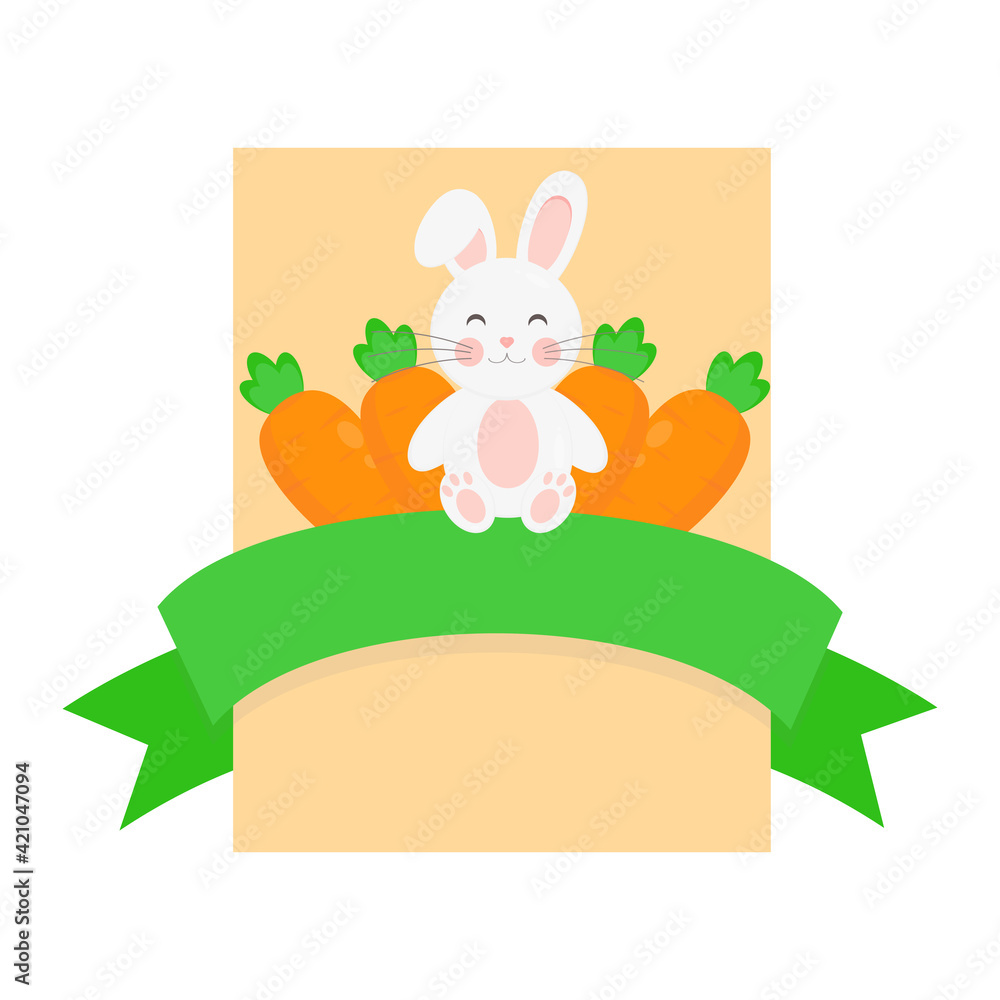 Obraz premium This is a round label with cute elements for easter day.