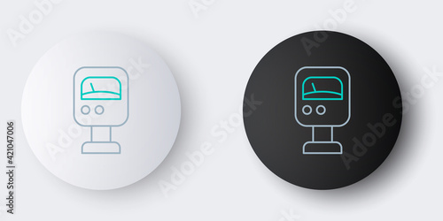 Line Pressure water meter icon isolated on grey background. Colorful outline concept. Vector