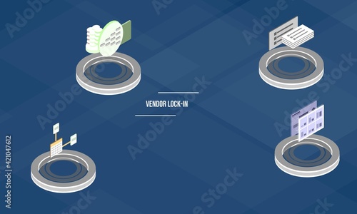Vendor lock-in concept on abstract design