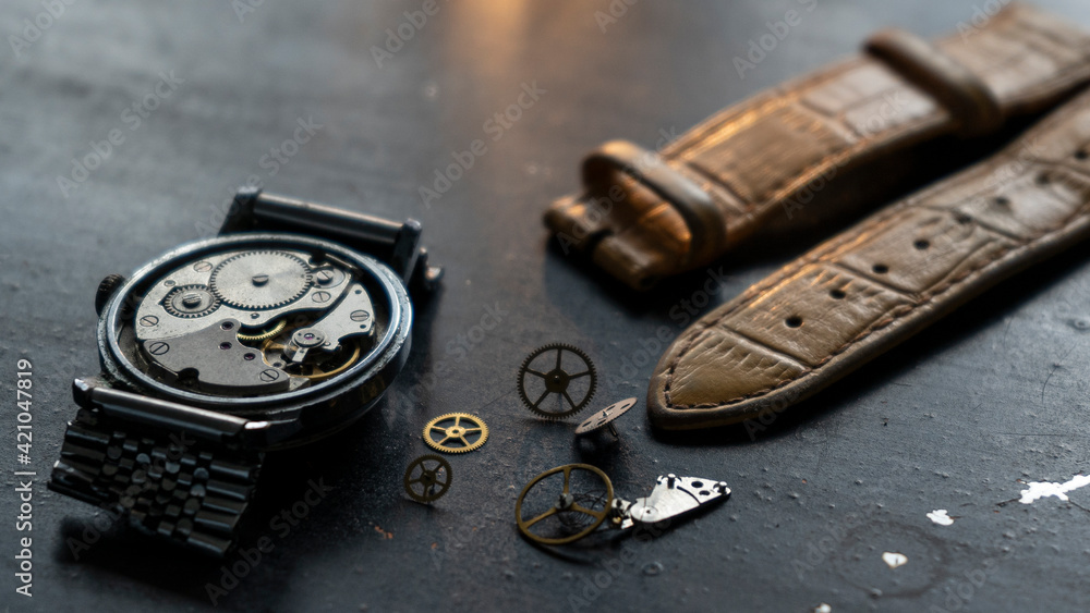 Mechanical watch repair process. Watchmaker Mechanical watch repair process. Watchmaker