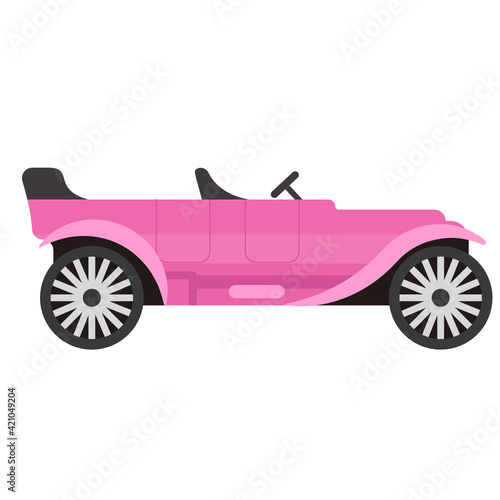 
Modern cabriolet automobile, flat icon of convertible

