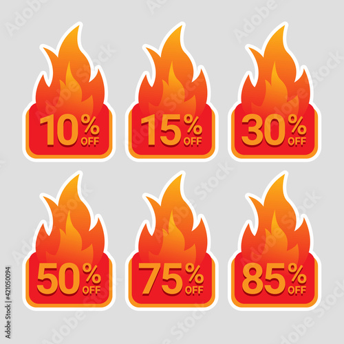 hot sale sticker label discount collection, badge for hot sale promotion event