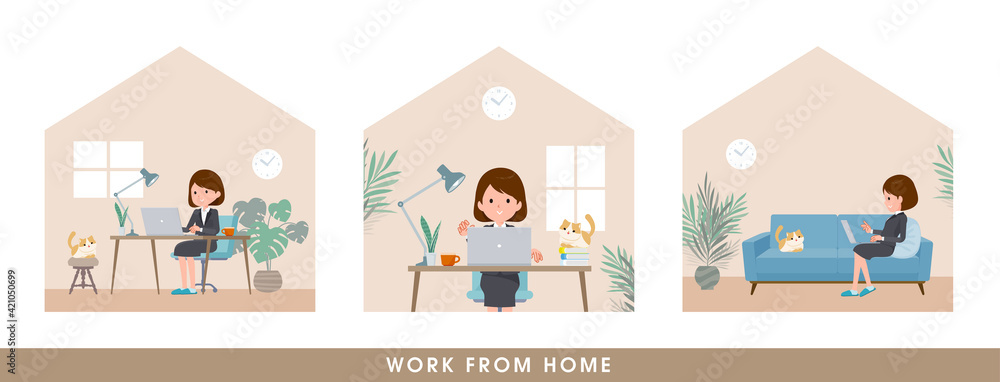 flat type business women_Work-from-home