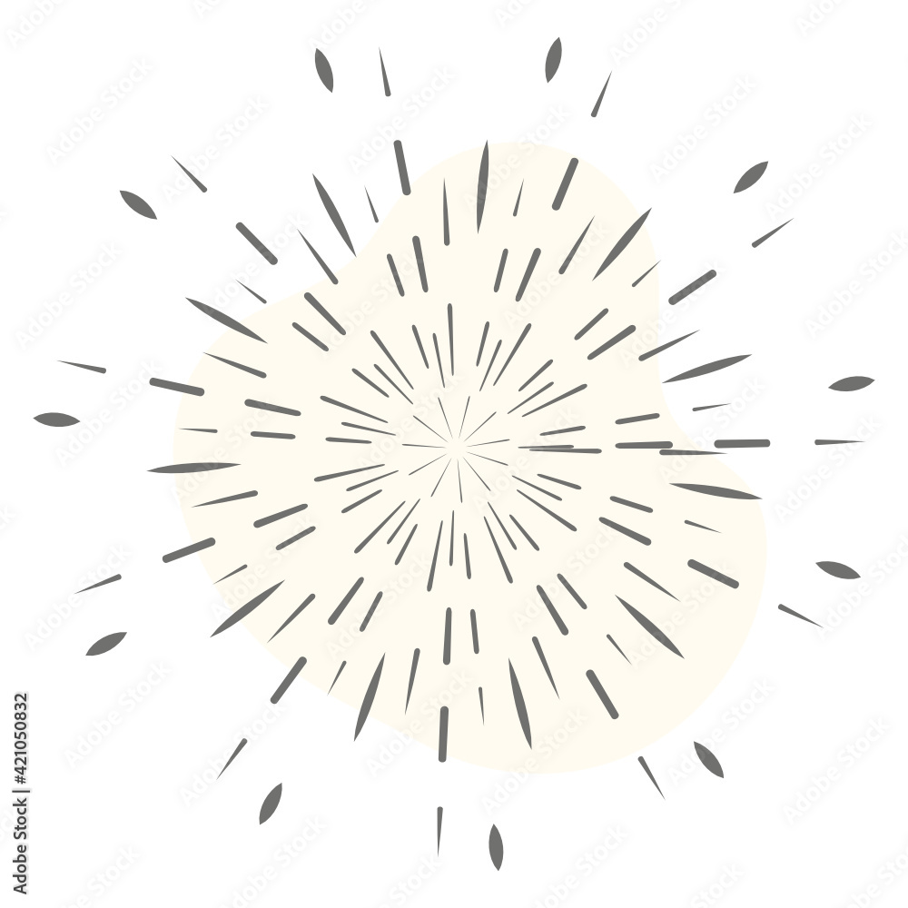 Fototapeta premium Line art of sun rays, sunbrusting tattoo