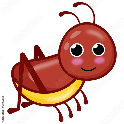 
Dust mites insect, flat cartoon icon of bed bug 

