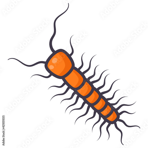 
Terrestrial invertebrate, flat icon of earthworm 

