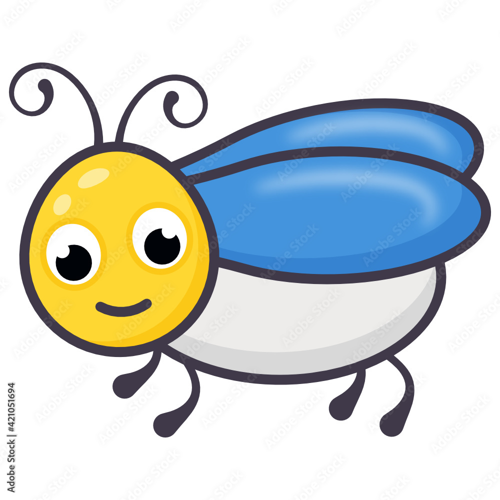 Fototapeta premium Blattodea insect, flat cartoon icon of cockroach