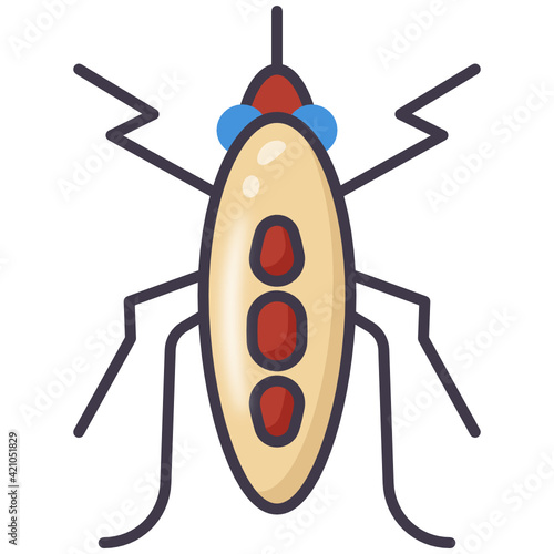 
Flying bite insect, mosquito icon of flat style 

