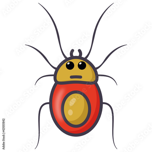 
Blattodea insect, flat cartoon icon of cockroach 

