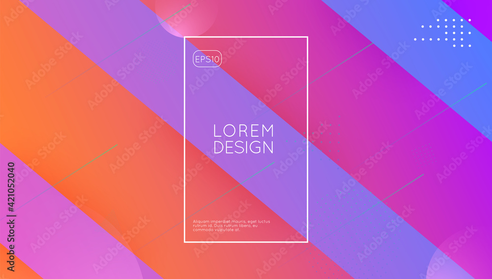 Futuristic Cover. Cool Landing Page. Creative Magazine. Purple Bright Shape. Gradient Poster. Art Geometric Design. Plastic Frame. Liquid Website. Violet Futuristic Cover