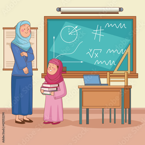 teacher with student