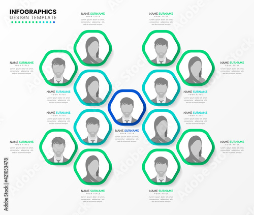 Infographic design template. Organization chart. Business hierarchy