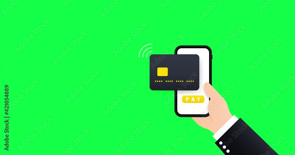 Wireless payment. NFC credit card payment. Male hand of customer paying with contactless credit card with NFC technology. Transfer money from the card. Motion graphic design. 4k video Wireless payment. NFC credit card payment. Male hand of customer paying with contactless credit card with NFC technology. Transfer money from the card. Motion graphic design. 4k video