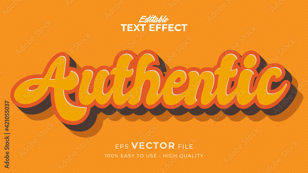 Editable text style effect - Retro text style theme