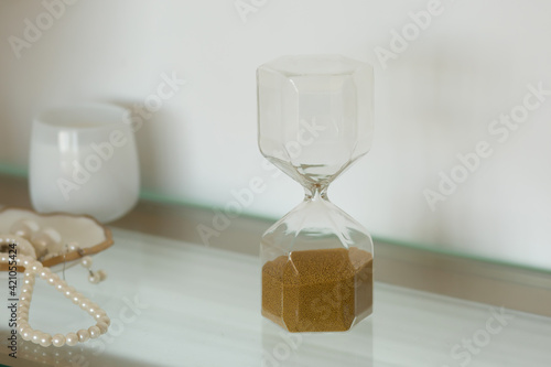 hourglass and clock