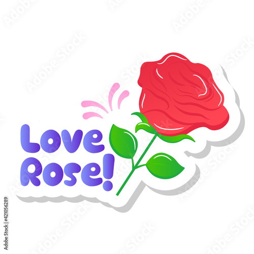 
A red love rose, romance filled sticker 

