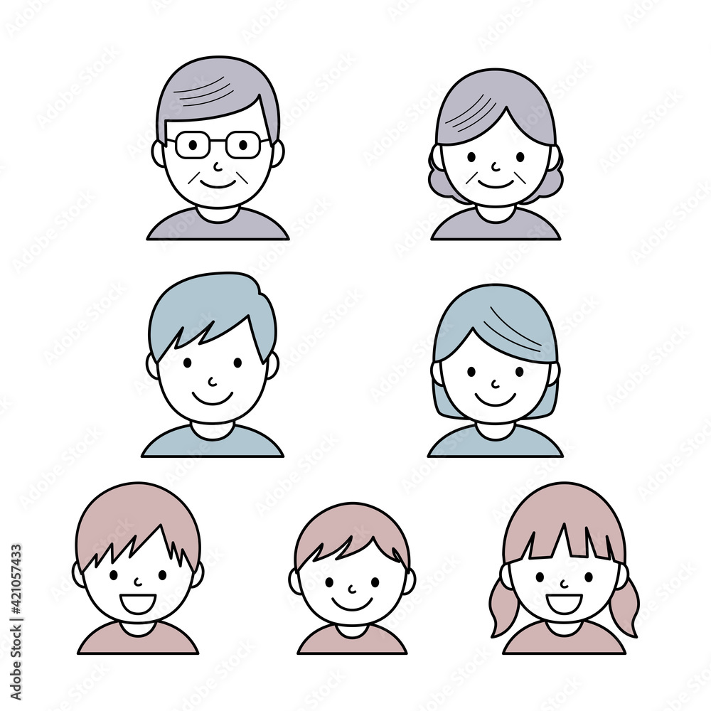 家族 三世代のアイコン素材 / vector eps